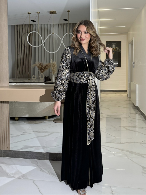 Puff Sleeve Belted Jalabiyaجلابية انثى 