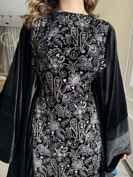 جلابية ملاك( نقشه ٤)Batwing Sleeve Long Dress
