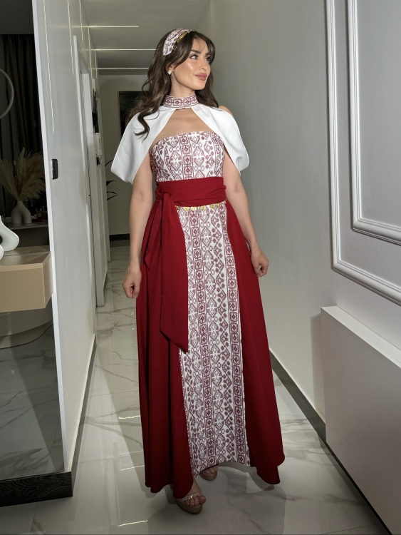 Henna Embroidery Dress(red)