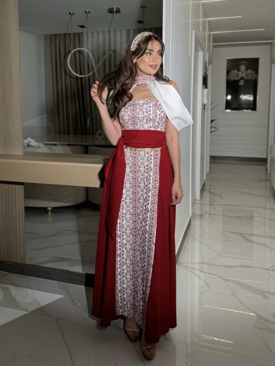 Henna Embroidery Dress(red)