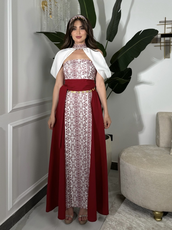 Henna Embroidery Dress(red)