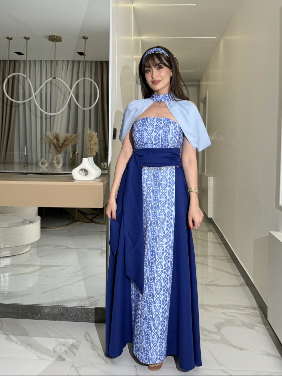 Henna Embroidery Dress(blue)