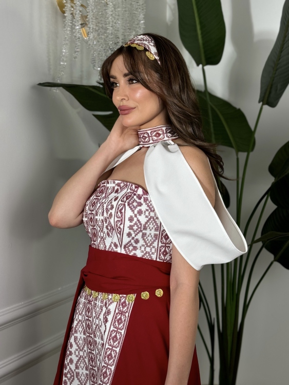 Henna Embroidery Dress(red)