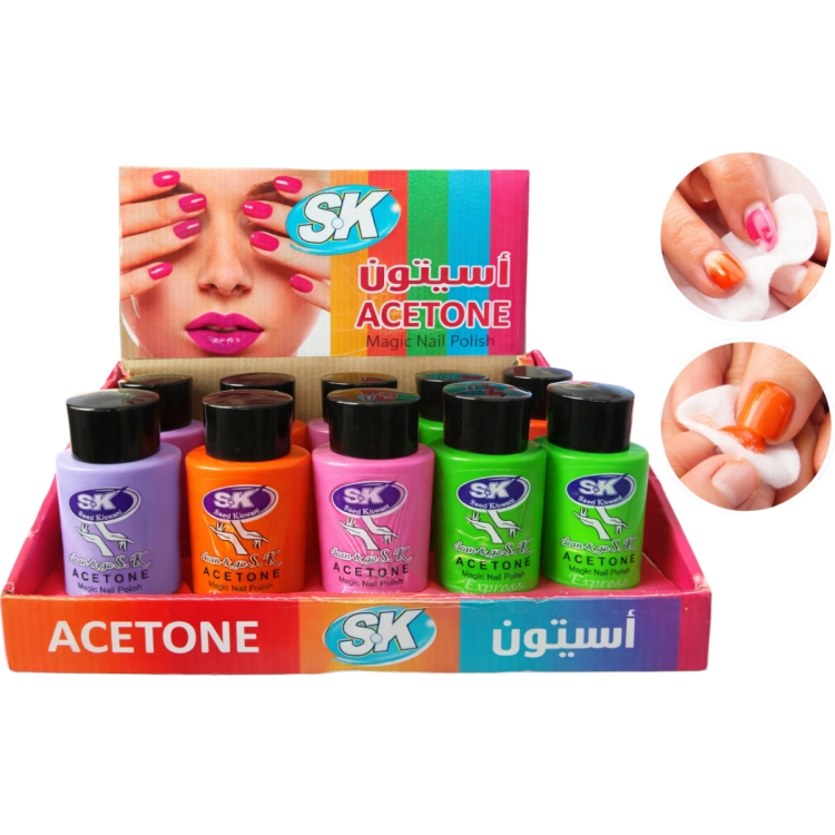 ستاند مزيل طلاء للاظافر أسيتون 100مل *12 