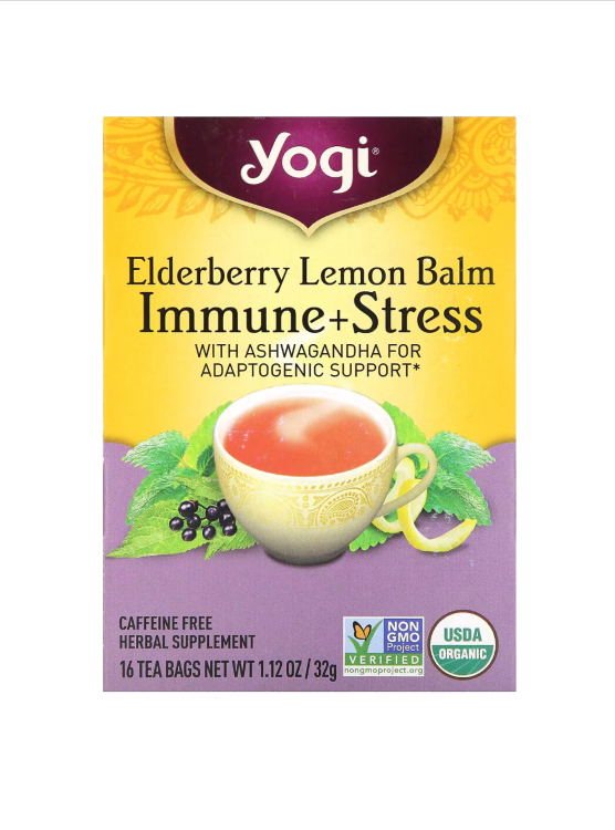 Immune + Stress, Elderberry Lemon Balm, Caffeine Free