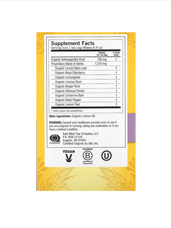 Immune + Stress, Elderberry Lemon Balm, Caffeine Free