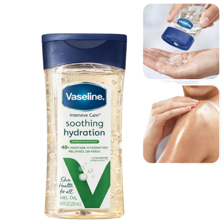 فازلين زيت جل للجسم مخصص لتهدئة البشرة الجافة بحجم 200 مل