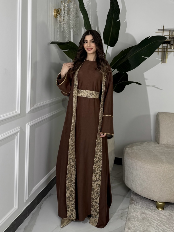 Long Sleeve Dress & Abaya Set لولوه 