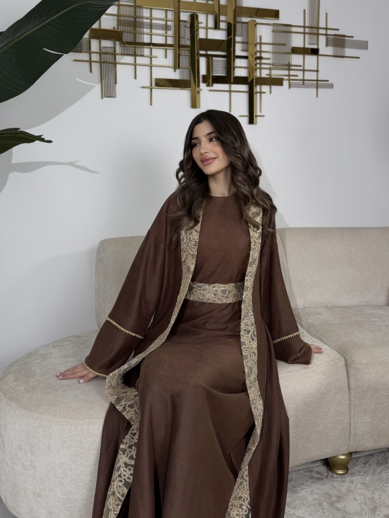 Long Sleeve Dress & Abaya Set لولوه 