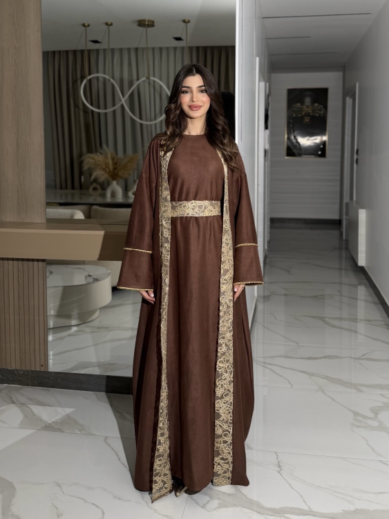 Long Sleeve Dress & Abaya Set لولوه 