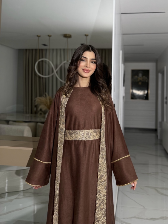 Long Sleeve Dress & Abaya Set لولوه 