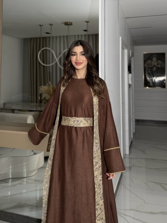 Long Sleeve Dress & Abaya Set لولوه 