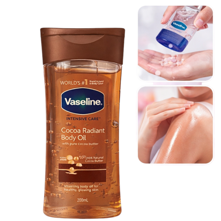 فازلين زيت جل للجسم  غني بزبدة الكاكاو الطبيعية بحجم 200مل 