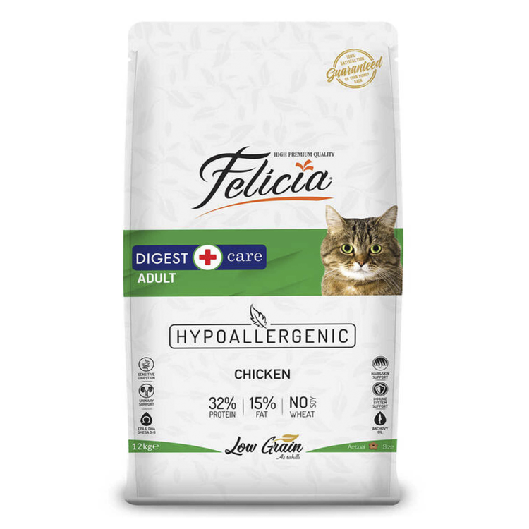 Felicia adult cat chicken