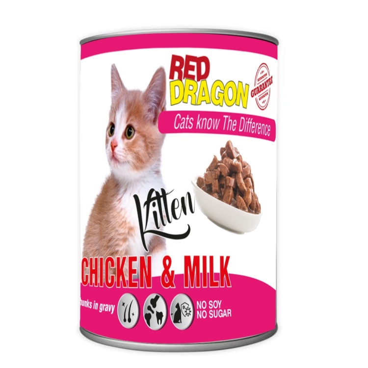 Red Dragon wet food kitten with milk عدد 24 عليه
