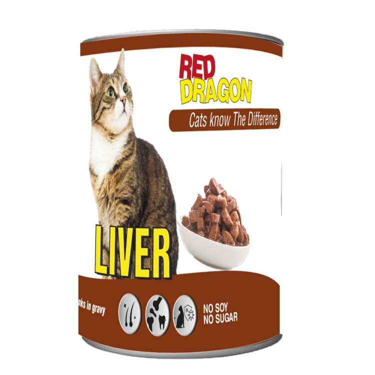 Red dragon wet food liver عدد 24 علبه