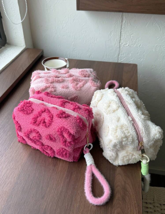 Heart shaped makeup bag