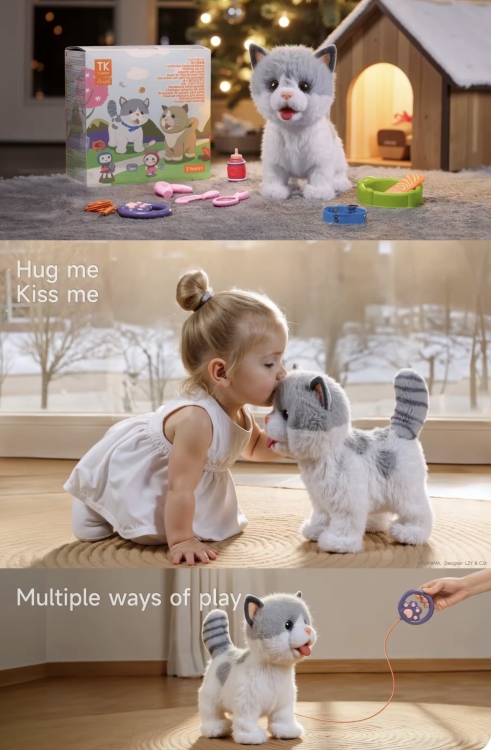 قطة حساس اكبر حجم م ع اعادة الكلام وتحريك لسان  وموسيقى وحساس