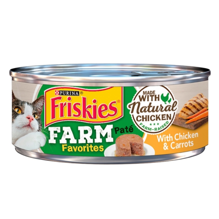 فريسكاس طعام القطط الرطب المفضل  مع الدجاج والجزر