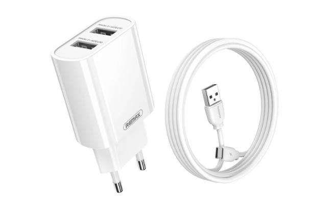 REMAX RP-U35 EU WALL CHARGER WITH 2 CHARGING PORTS FOR LIGHTNING PORT -TYPE C