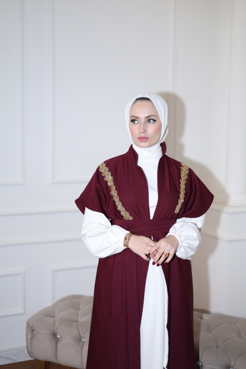 طقم السلام باللون البيرغندي 