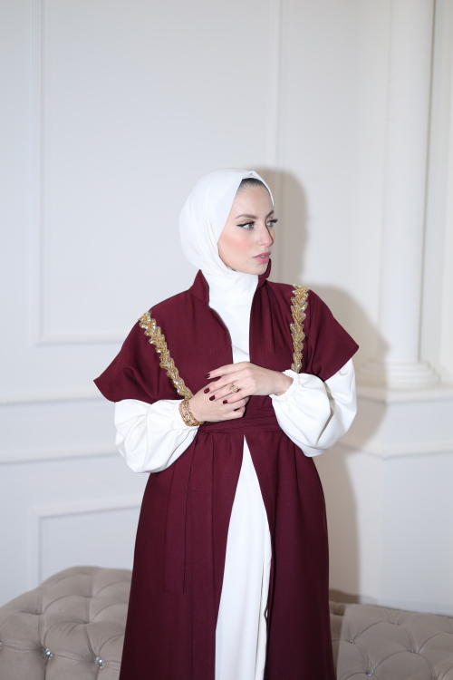 طقم السلام باللون البيرغندي 