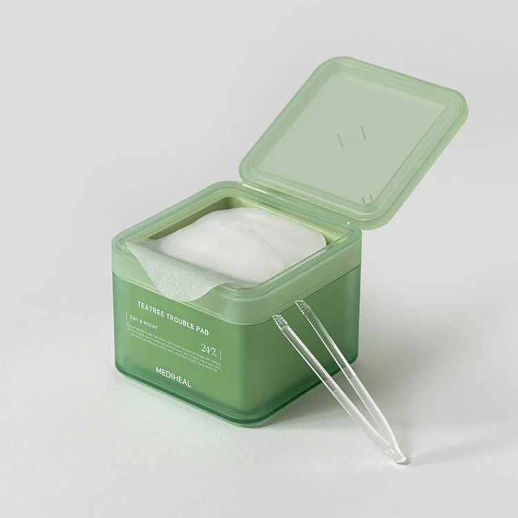 Mediheal tea tree trouble pad مسحات للبشرة تونر باد بالشاي الاخضر