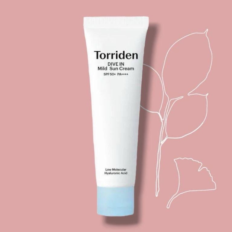 TORRIDEN Dive-in Mild Sun Cream SPF50+PA++++ واقي شمس فيزيائي عضوي مقاوم للماء
