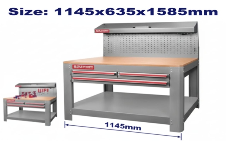 طاوله عمل حديد مع 3 درجEMCS5A05     1145×635×1585  