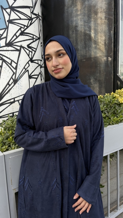 عباية  كحلي بتطريز كحلي