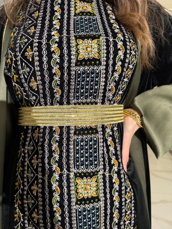 Luxury Velvet Bisht & Dress Set  embroidered 