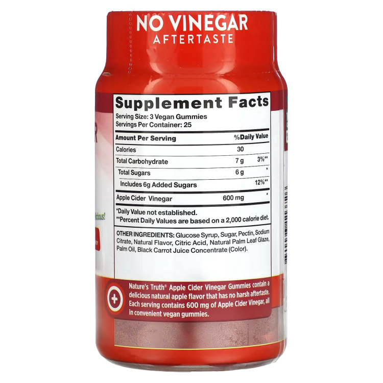 Nature's Truth, Apple Cider Vinegar Gummies Natural Apple Flavor 600mg