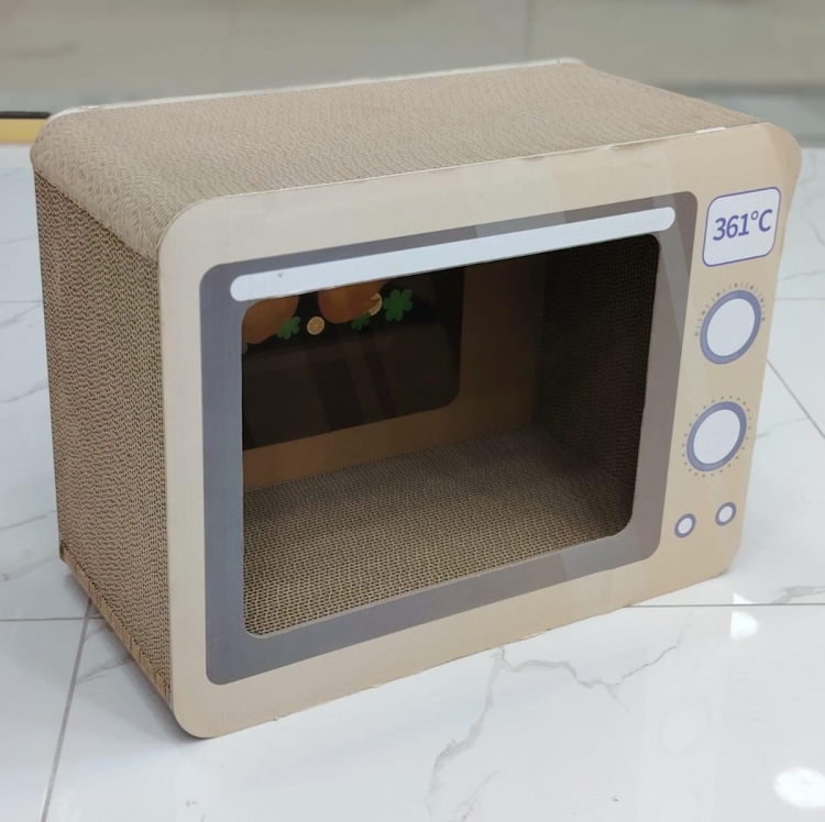 خداشة قطط كرتون مقاس 45*23*33 سم على شكل فرن