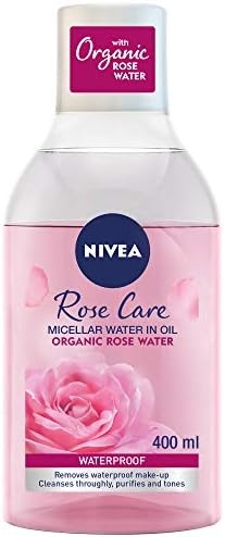 نيفيا ماء ميسيلار للعناية بالوجه بالورد في مزيل مكياج زيتي 400 مل