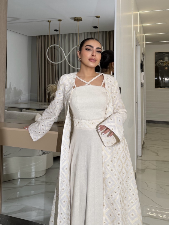 Corset Dress and Bisht set العنود