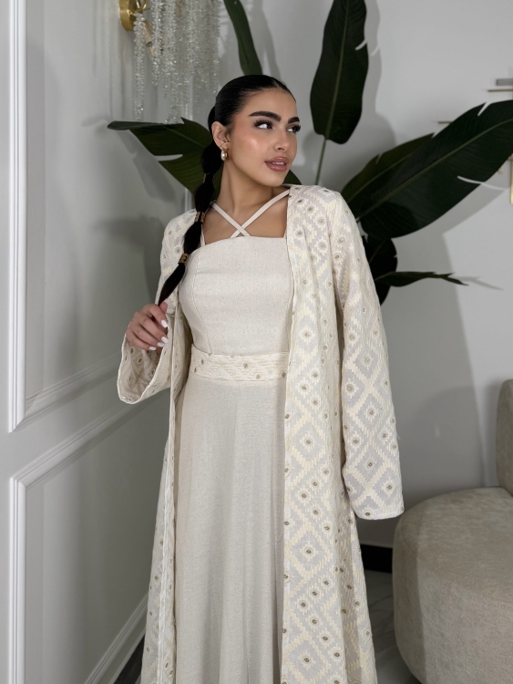 Corset Dress and Bisht set العنود