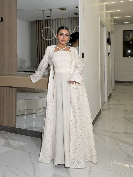 Corset Dress and Bisht set العنود