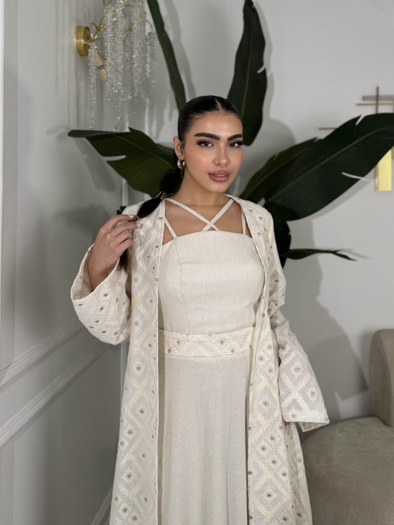 Corset Dress and Bisht set العنود