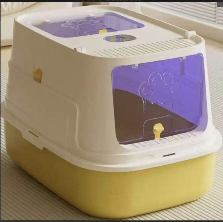 anti-take-out fully enclosed cat potty anti-splash stainless