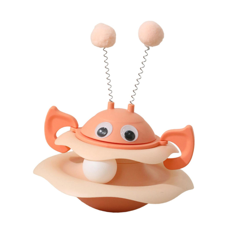 2-Level Cat Tower Toy - Rotating Balls and Bees