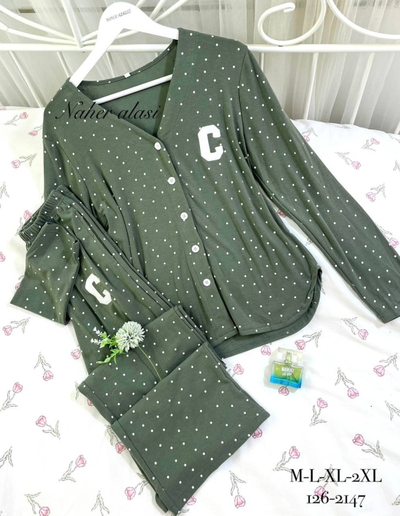 بيجامه قطعتين  قطن 2147
