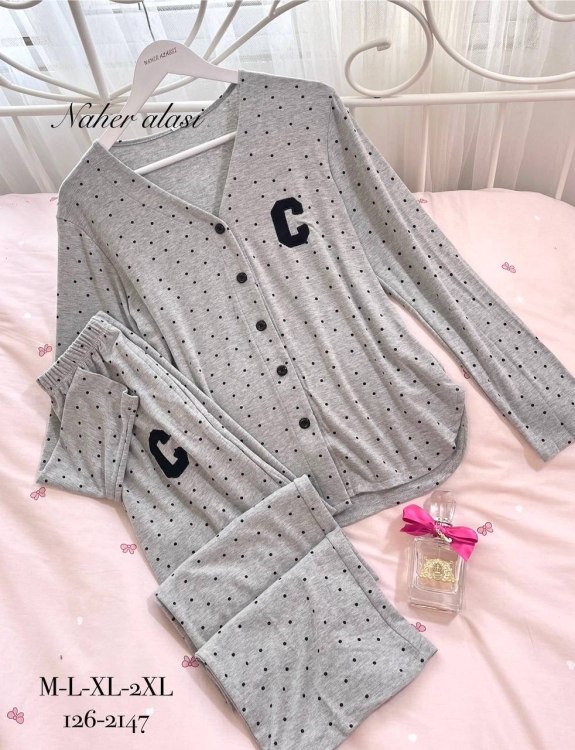 بيجامه قطعتين قطن 2147