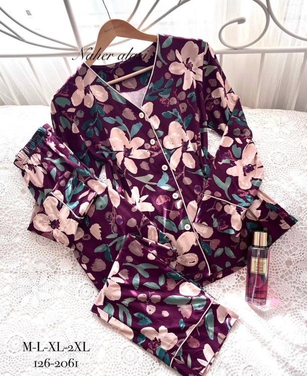 بيجامه قطعتين ميلك سيلك 2061