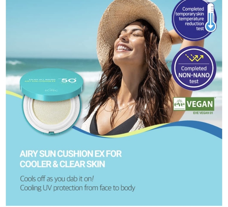 Scinic Enjoy All Around Airy Sun Cushion SPF50 PA++++  واقي شمس فيزيائي