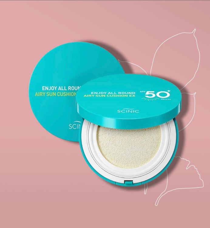 Scinic Enjoy All Around Airy Sun Cushion SPF50 PA++++  واقي شمس فيزيائي