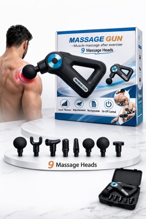 جهاز المساج GUN الاصلي ب 9 روؤس وثلاث سرعات 