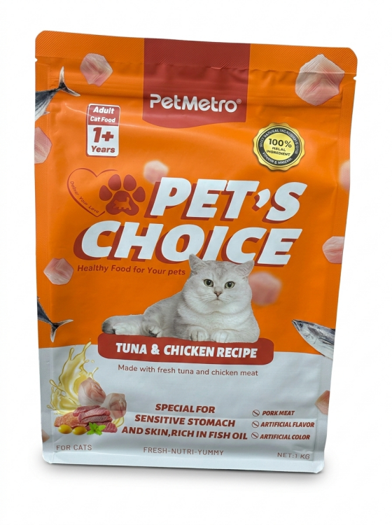 بت ميترو - طعام للقطط البالغة بنكهة التونا و الدجاج 