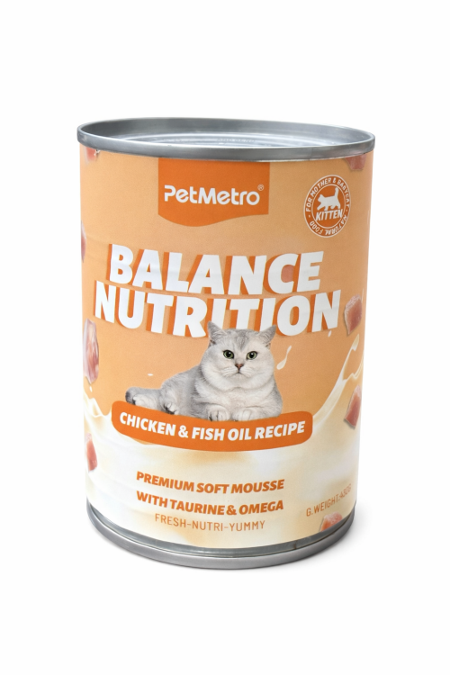 بت ميترو- معلبات للأم وصغارها بنكهة الدجاج و زيت السمك