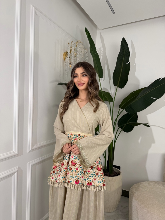 Boho Ruffle Jalabiya(pink) بوهو