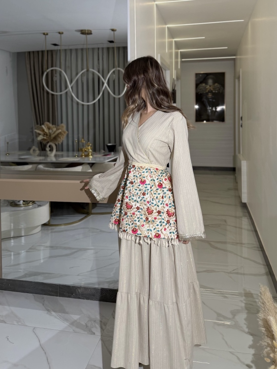 Boho Ruffle Jalabiya(pink) بوهو